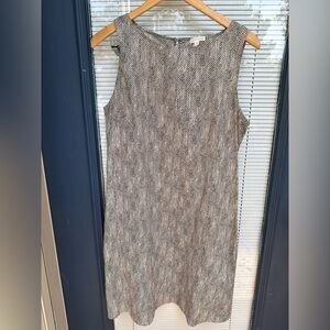 Eileen fisher medium organic cotton snake skin print cream black tunic dress